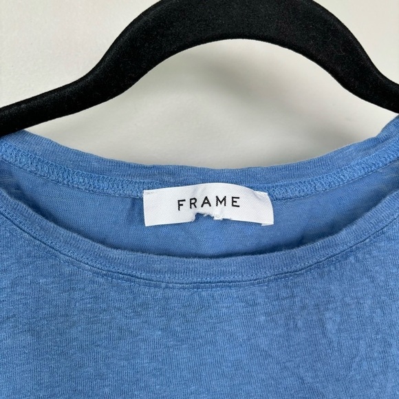 Frame Organic Linen Short Sleeve Top Size S/M - Picture 2 of 8